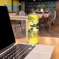 Bellbird New Zealand Skinny Tumbler Korimako Kowhai Maori Pattern LT14 - Polynesian Pride