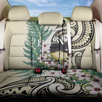 Endemic Tomtit New Zealand Back Car Seat Cover Miromiro Manuka Silver Fern Maori Pattern
