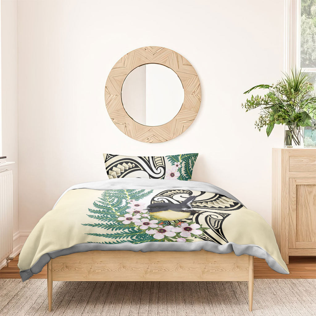 Endemic Tomtit New Zealand Bedding Set Miromiro Manuka Silver Fern Maori Pattern LT14 - Polynesian Pride