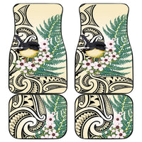 Endemic Tomtit New Zealand Car Mats Miromiro Manuka Silver Fern Maori Pattern