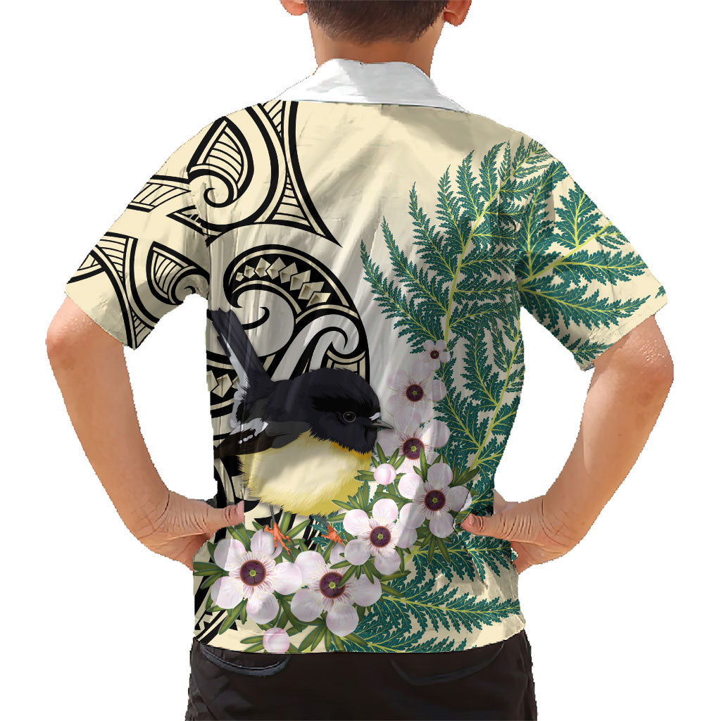 Endemic Tomtit New Zealand Family Matching Mermaid Dress and Hawaiian Shirt Miromiro Manuka Silver Fern Maori Pattern LT14 - Polynesian Pride