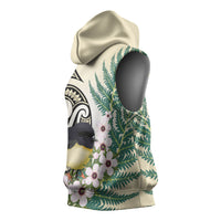 Endemic Tomtit New Zealand Sleeveless Hoodie Miromiro Manuka Silver Fern Maori Pattern LT14 - Polynesian Pride