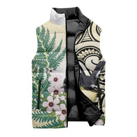 Endemic Tomtit New Zealand Sleeveless Puffer Jacket Miromiro Manuka Silver Fern Maori Pattern LT14 - Polynesian Pride