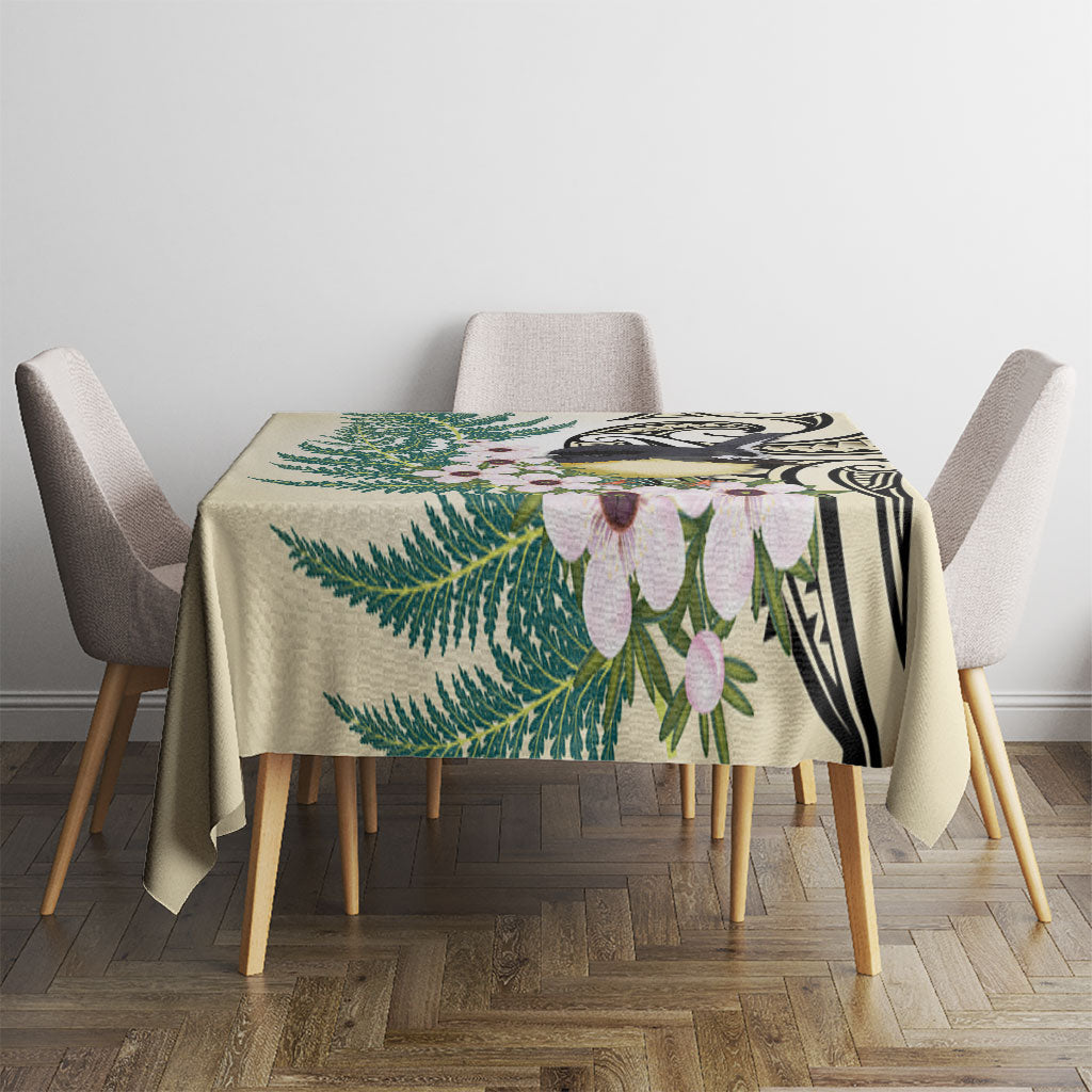 Endemic Tomtit New Zealand Tablecloth Miromiro Manuka Silver Fern Maori Pattern LT14 - Polynesian Pride