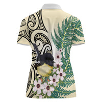 Endemic Tomtit New Zealand Women Polo Shirt Miromiro Manuka Silver Fern Maori Pattern LT14 - Polynesian Pride