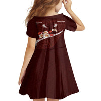 Oxblood Polynesia Family Matching Long Sleeve Bodycon Dress and Hawaiian Shirt Tribal Pattern Tropical Frangipani LT14 - Polynesian Pride