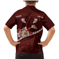 Oxblood Polynesia Family Matching Mermaid Dress and Hawaiian Shirt Tribal Pattern Tropical Frangipani LT14 - Polynesian Pride