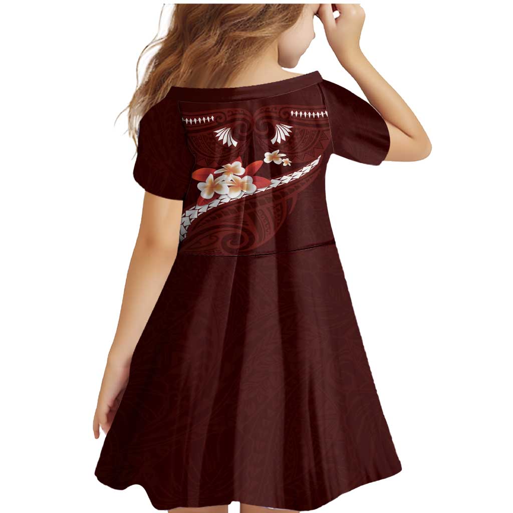 Oxblood Polynesia Family Matching Mermaid Dress and Hawaiian Shirt Tribal Pattern Tropical Frangipani LT14 - Polynesian Pride