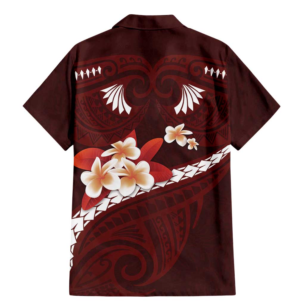 Oxblood Polynesia Family Matching Mermaid Dress and Hawaiian Shirt Tribal Pattern Tropical Frangipani LT14 - Polynesian Pride