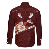 Oxblood Polynesia Family Matching Mermaid Dress and Hawaiian Shirt Tribal Pattern Tropical Frangipani LT14 - Polynesian Pride