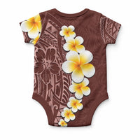 Oxblood Tropical Plumeria With Galaxy Polynesian Art Baby Onesie
