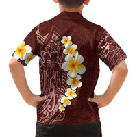 Oxblood Tropical Plumeria With Galaxy Polynesian Art Family Matching Summer Maxi Dress and Hawaiian Shirt LT14 - Polynesian Pride