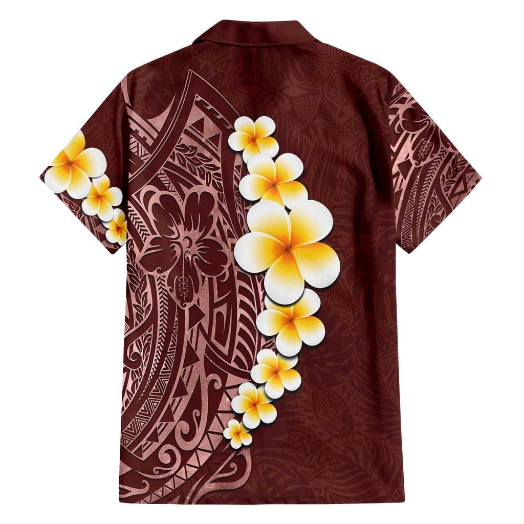 Oxblood Tropical Plumeria With Galaxy Polynesian Art Family Matching Summer Maxi Dress and Hawaiian Shirt LT14 - Polynesian Pride