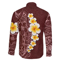 Oxblood Tropical Plumeria With Galaxy Polynesian Art Family Matching Tank Maxi Dress and Hawaiian Shirt LT14 - Polynesian Pride