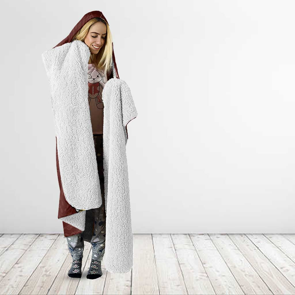 Oxblood Tropical Plumeria With Galaxy Polynesian Art Hooded Blanket LT14 - Polynesian Pride
