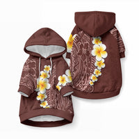 Oxblood Tropical Plumeria With Galaxy Polynesian Art Pet Hoodie