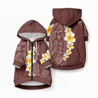Oxblood Tropical Plumeria With Galaxy Polynesian Art Pet Hoodie