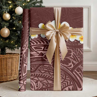 Oxblood Polynesia Wrapping Paper Plumeria Tropical Leaves With Galaxy Polynesian Art