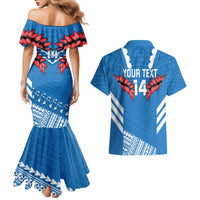 Custom Toa Samoa Rugby Couples Matching Mermaid Dress and Hawaiian Shirt Samoan Siva Tau Uso Aso Uma LT14 - Polynesian Pride