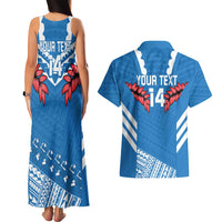 Custom Toa Samoa Rugby Couples Matching Tank Maxi Dress and Hawaiian Shirt Samoan Siva Tau Uso Aso Uma LT14 - Polynesian Pride