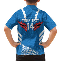Custom Toa Samoa Rugby Family Matching Off The Shoulder Long Sleeve Dress and Hawaiian Shirt Samoan Siva Tau Uso Aso Uma LT14 - Polynesian Pride