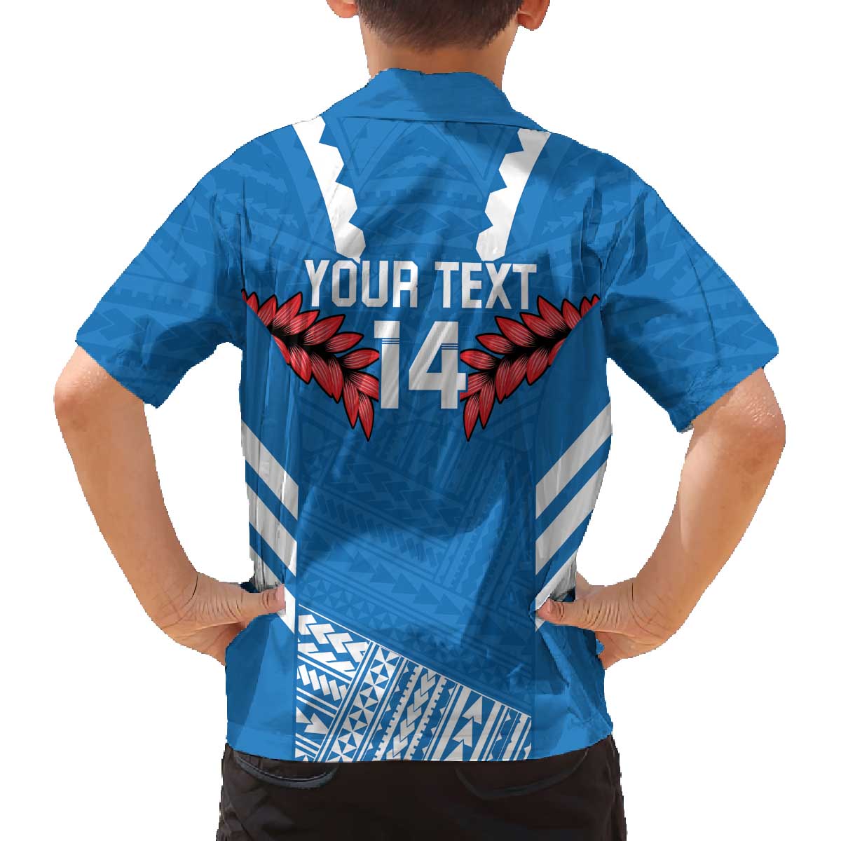 Custom Toa Samoa Rugby Family Matching Off Shoulder Short Dress and Hawaiian Shirt Samoan Siva Tau Uso Aso Uma LT14 - Polynesian Pride