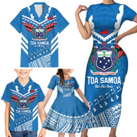 Custom Toa Samoa Rugby Family Matching Short Sleeve Bodycon Dress and Hawaiian Shirt Samoan Siva Tau Uso Aso Uma LT14 - Polynesian Pride