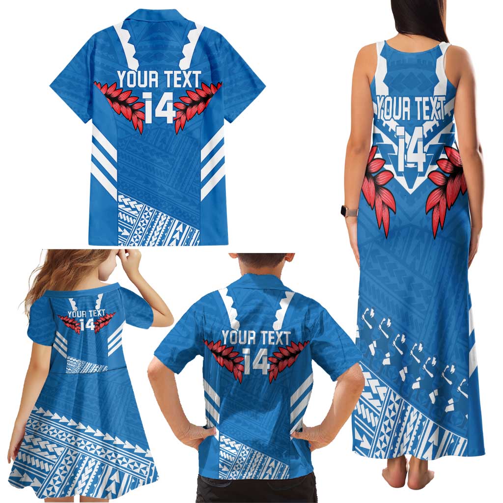 Custom Toa Samoa Rugby Family Matching Tank Maxi Dress and Hawaiian Shirt Samoan Siva Tau Uso Aso Uma LT14 - Polynesian Pride