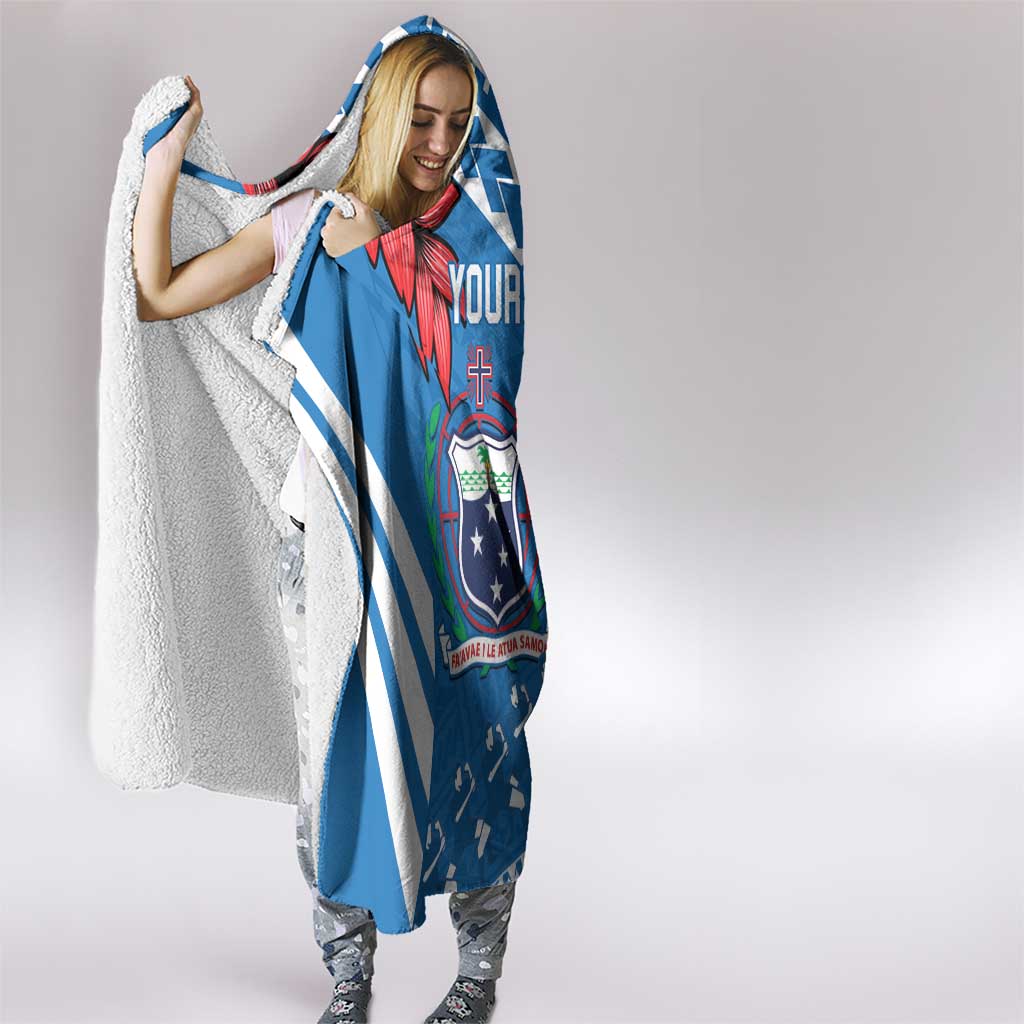 Custom Toa Samoa Rugby Hooded Blanket Samoan Siva Tau Uso Aso Uma
