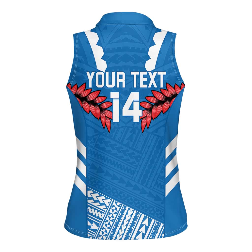 Custom Toa Samoa Rugby Women Sleeveless Polo Shirt Samoan Siva Tau Uso Aso Uma LT14 - Polynesian Pride
