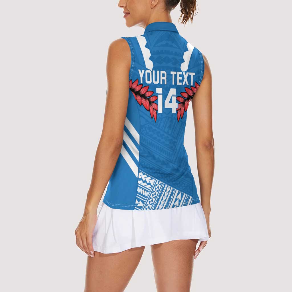 Custom Toa Samoa Rugby Women Sleeveless Polo Shirt Samoan Siva Tau Uso Aso Uma LT14 - Polynesian Pride