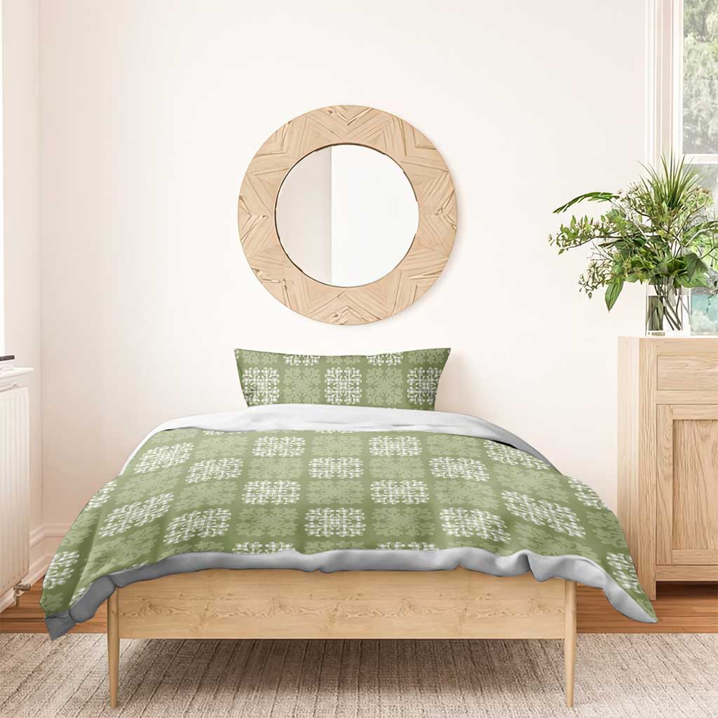 Vesuvian Green Palaka Quilt Hawaii Bedding Set Traditional Hawaii-plaid Pattern - Polynesian Pride