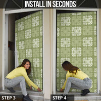 Vesuvian Green Palaka Quilt Hawaii Door Cover Traditional Hawaii-plaid Pattern - Polynesian Pride