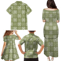 Vesuvian Green Palaka Quilt Hawaii Family Matching Puletasi and Hawaiian Shirt Traditional Hawaii-plaid Pattern LT14 - Polynesian Pride