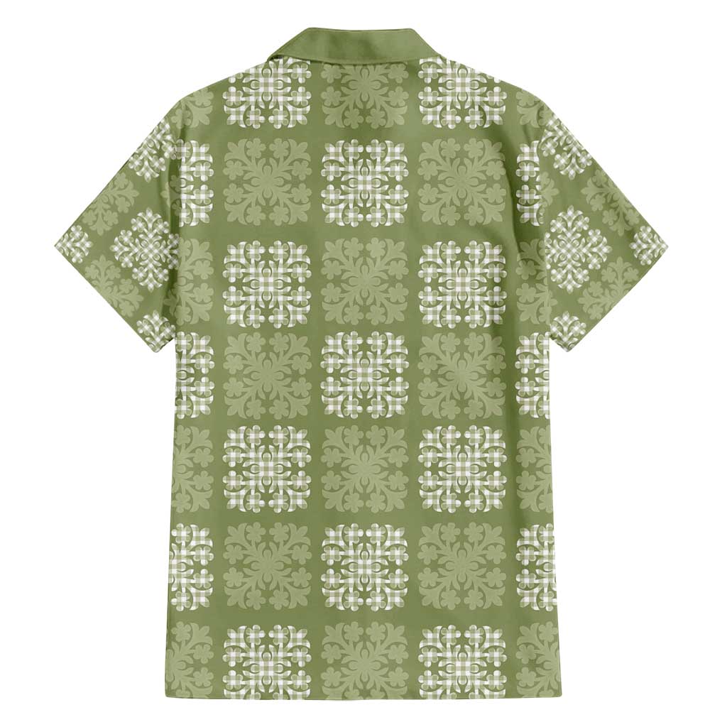 Vesuvian Green Palaka Quilt Hawaii Family Matching Puletasi and Hawaiian Shirt Traditional Hawaii-plaid Pattern LT14 - Polynesian Pride