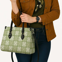 Vesuvian Green Palaka Quilt Hawaii Leather Bag Traditional Hawaii-plaid Pattern LT14 - Polynesian Pride
