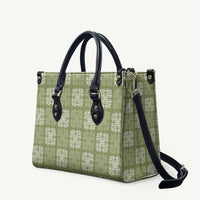 Vesuvian Green Palaka Quilt Hawaii Leather Bag Traditional Hawaii-plaid Pattern LT14 - Polynesian Pride