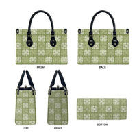 Vesuvian Green Palaka Quilt Hawaii Leather Bag Traditional Hawaii-plaid Pattern LT14 - Polynesian Pride