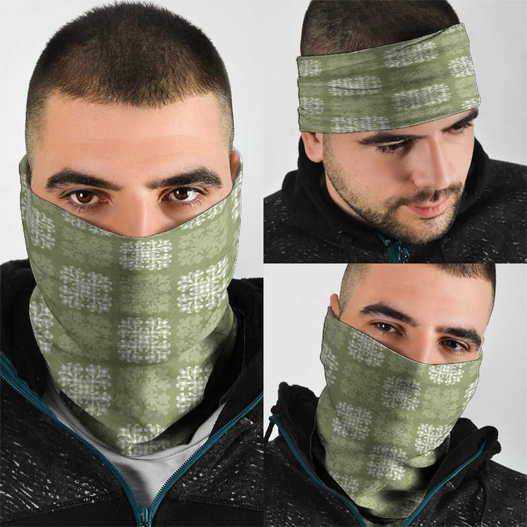 Vesuvian Green Palaka Quilt Hawaii Neck Gaiter Traditional Hawaii-plaid Pattern LT14