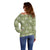 Vesuvian Green Palaka Quilt Hawaii Off Shoulder Sweater Traditional Hawaii-plaid Pattern - Polynesian Pride
