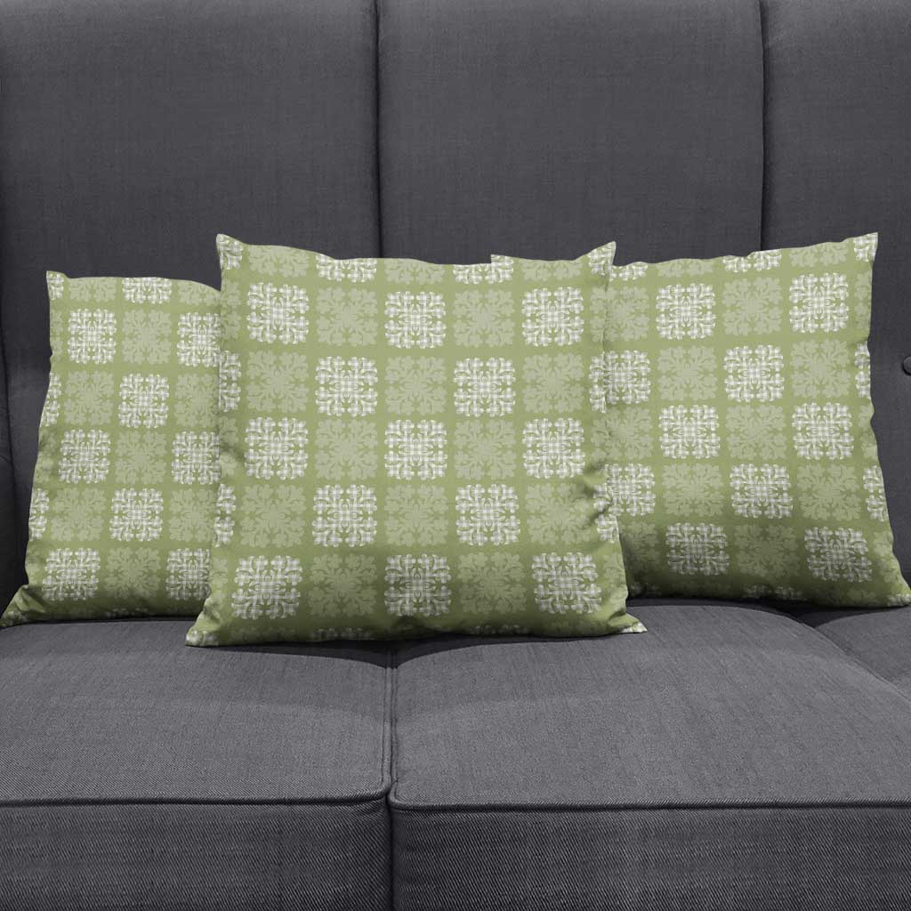 Vesuvian Green Palaka Quilt Hawaii Pillow Cover Traditional Hawaii-plaid Pattern - Polynesian Pride