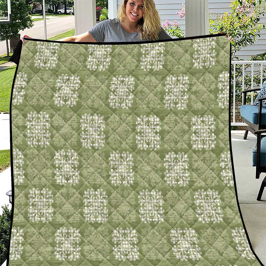 Vesuvian Green Palaka Quilt Hawaii Quilt Traditional Hawaii-plaid Pattern LT14 Vesuvian Green - Polynesian Pride