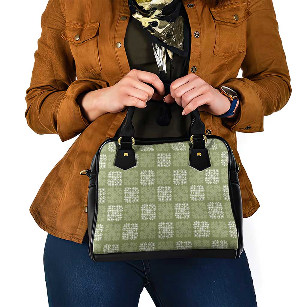 Vesuvian Green Palaka Quilt Hawaii Shoulder Handbag Traditional Hawaii-plaid Pattern - Polynesian Pride