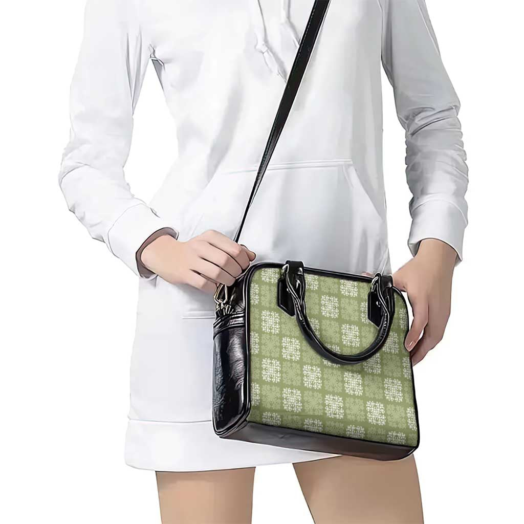 Vesuvian Green Palaka Quilt Hawaii Shoulder Handbag Traditional Hawaii-plaid Pattern - Polynesian Pride