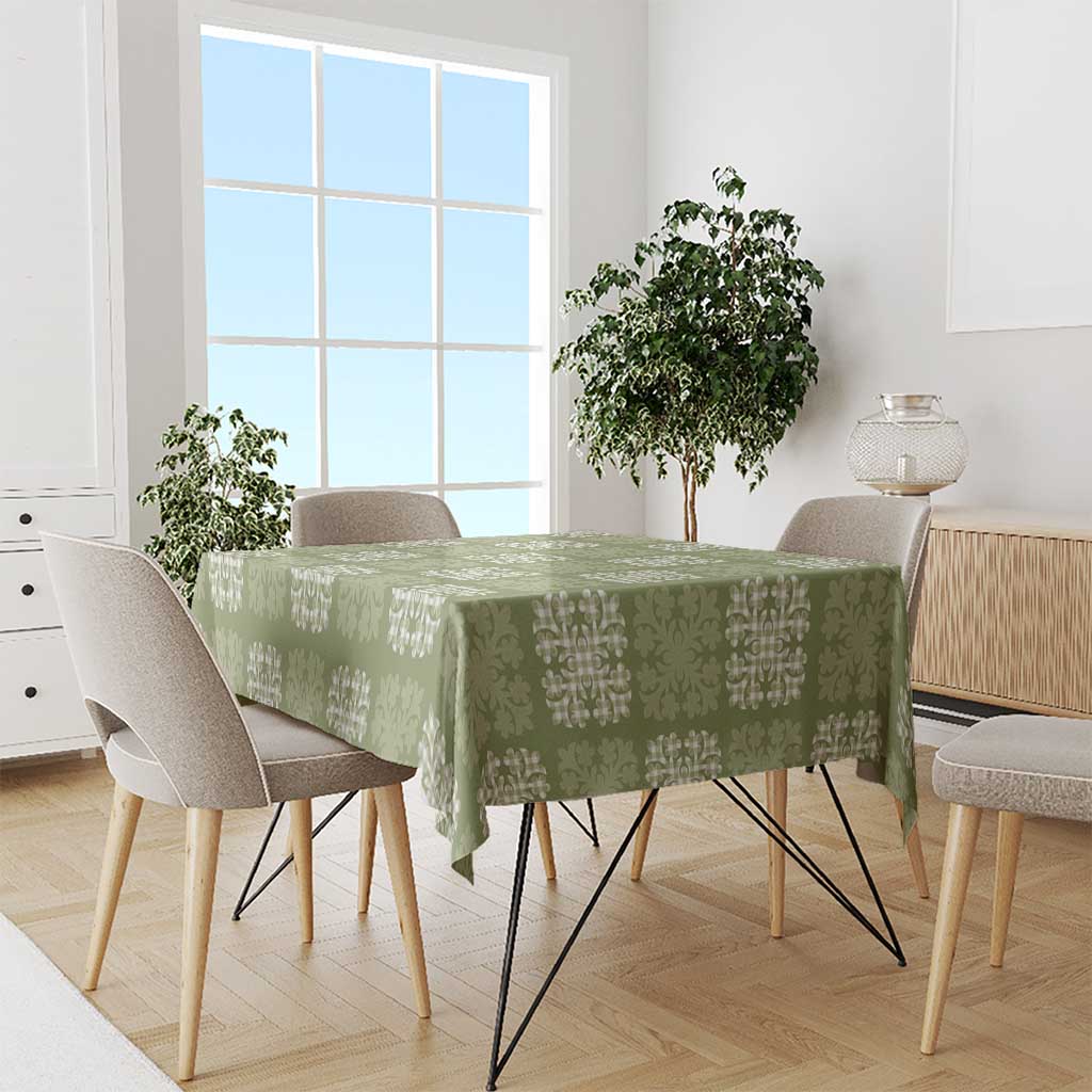 Vesuvian Green Palaka Quilt Hawaii Tablecloth Traditional Hawaii-plaid Pattern - Polynesian Pride