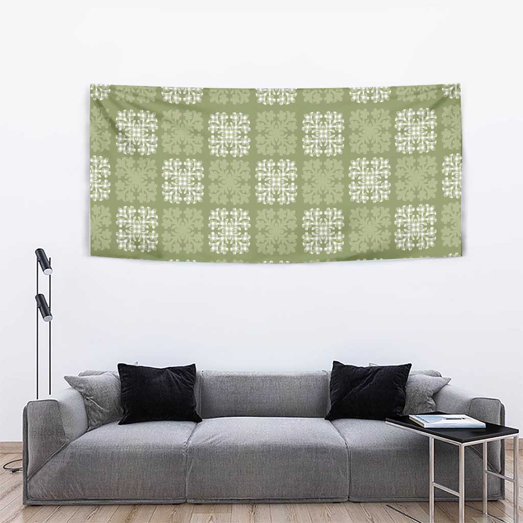 Vesuvian Green Palaka Quilt Hawaii Tapestry Traditional Hawaii-plaid Pattern - Polynesian Pride