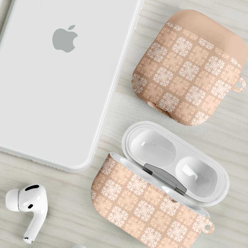 Beige Palaka Quilt Hawaii AirPods Case Traditional Hawaii-plaid Pattern - Polynesian Pride