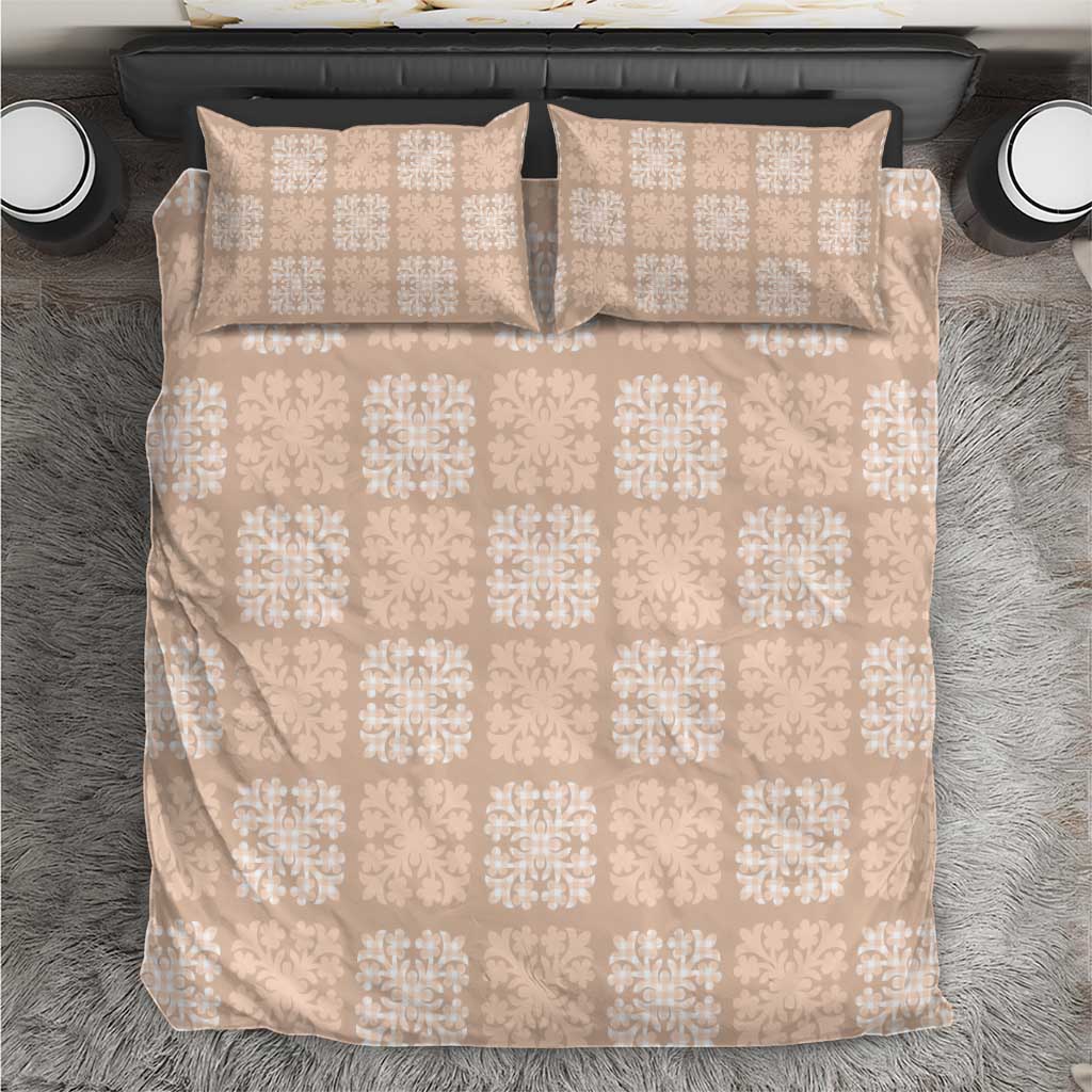 Beige Palaka Quilt Hawaii Bedding Set Traditional Hawaii-plaid Pattern - Polynesian Pride
