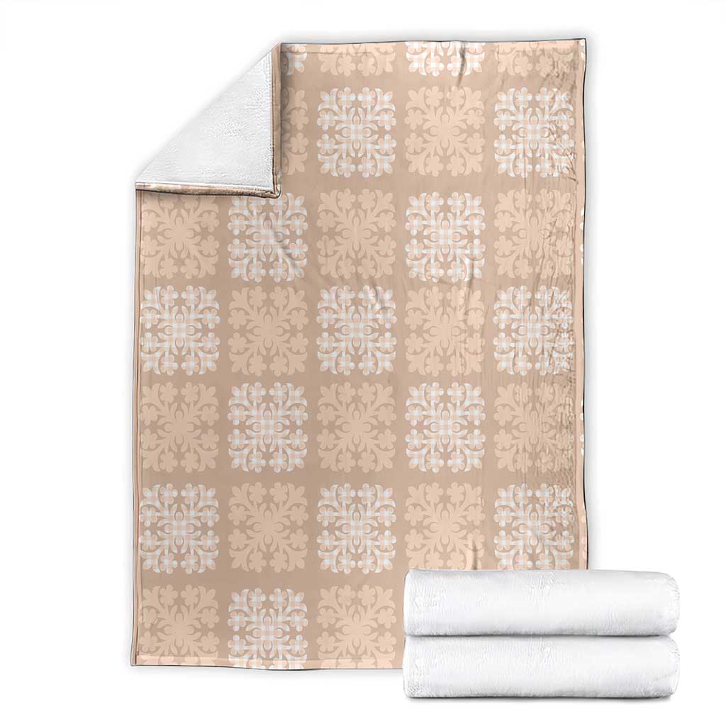 Beige Palaka Quilt Hawaii Blanket Traditional Hawaii-plaid Pattern - Polynesian Pride