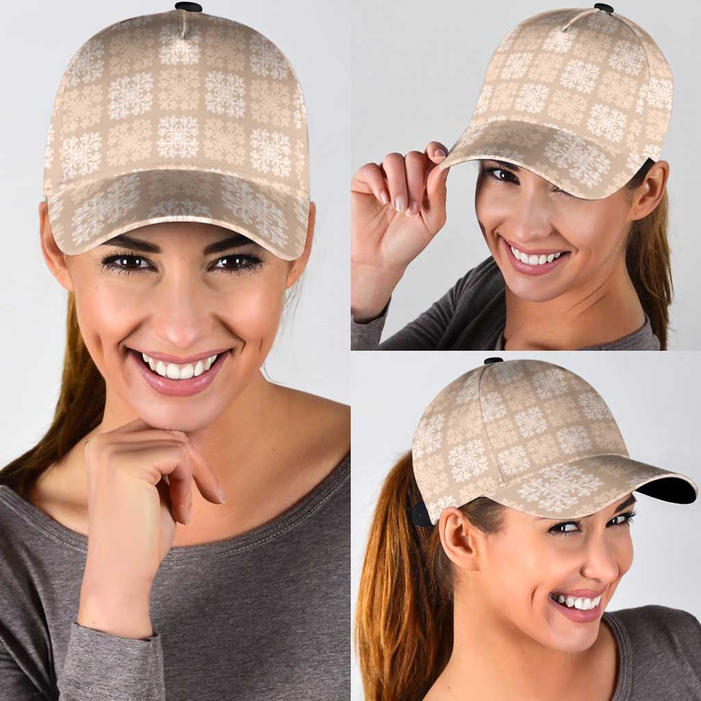 Beige Palaka Quilt Hawaii Classic Cap Traditional Hawaii-plaid Pattern - Polynesian Pride